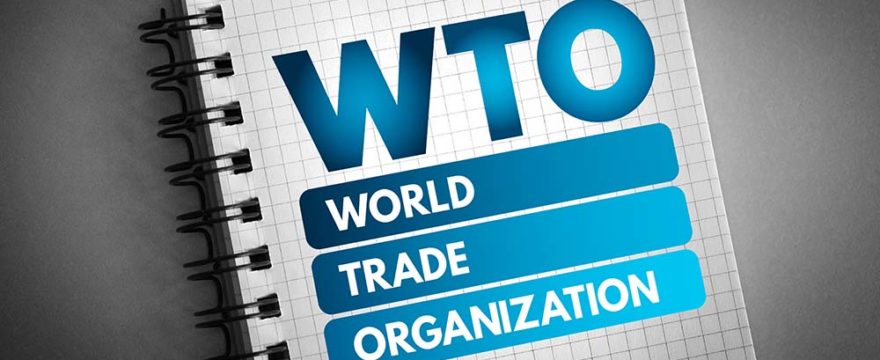 WTO - World Trade Organisation on a notepad